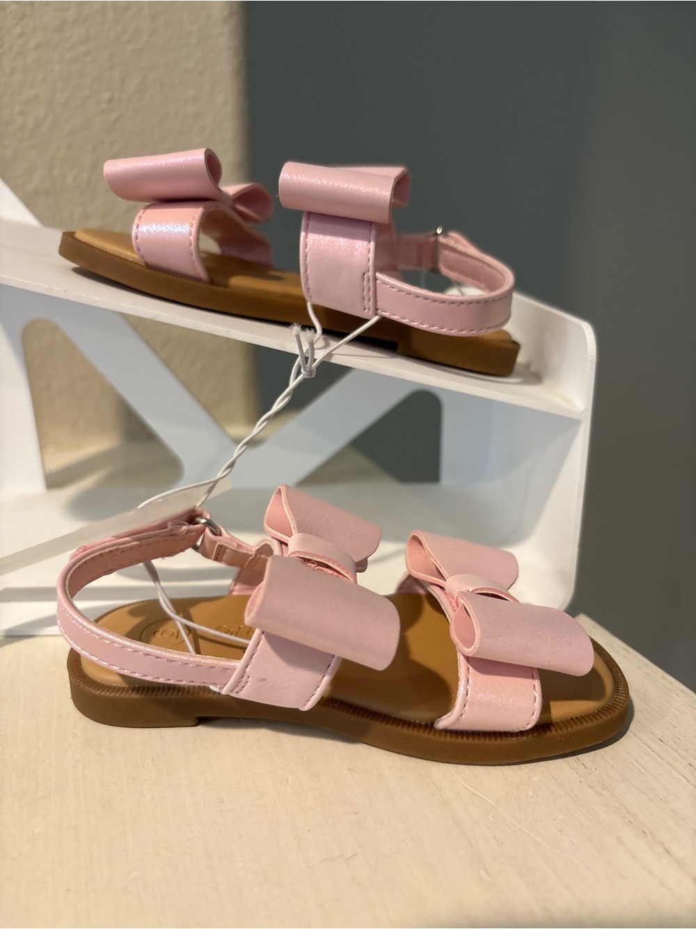 Toddler Girls' Ruby Bow Sandals Pink - Cat & Jack Toddler Child Size 6 NEW - Picture 2 of 6